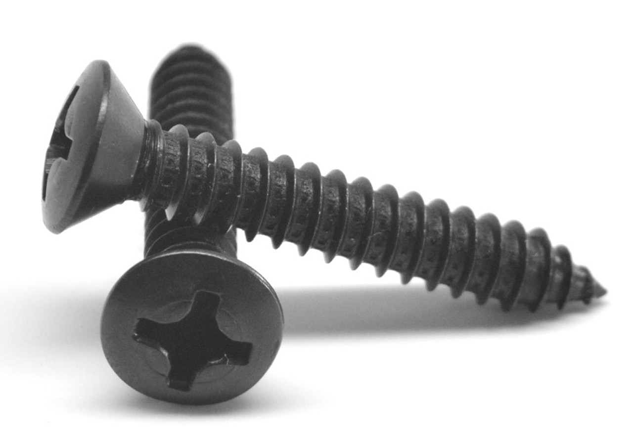 #6-20 x 5/8" (FT) Sheet Metal Screw Phillips Oval Head Type AB Low Carbon Steel Black Oxide