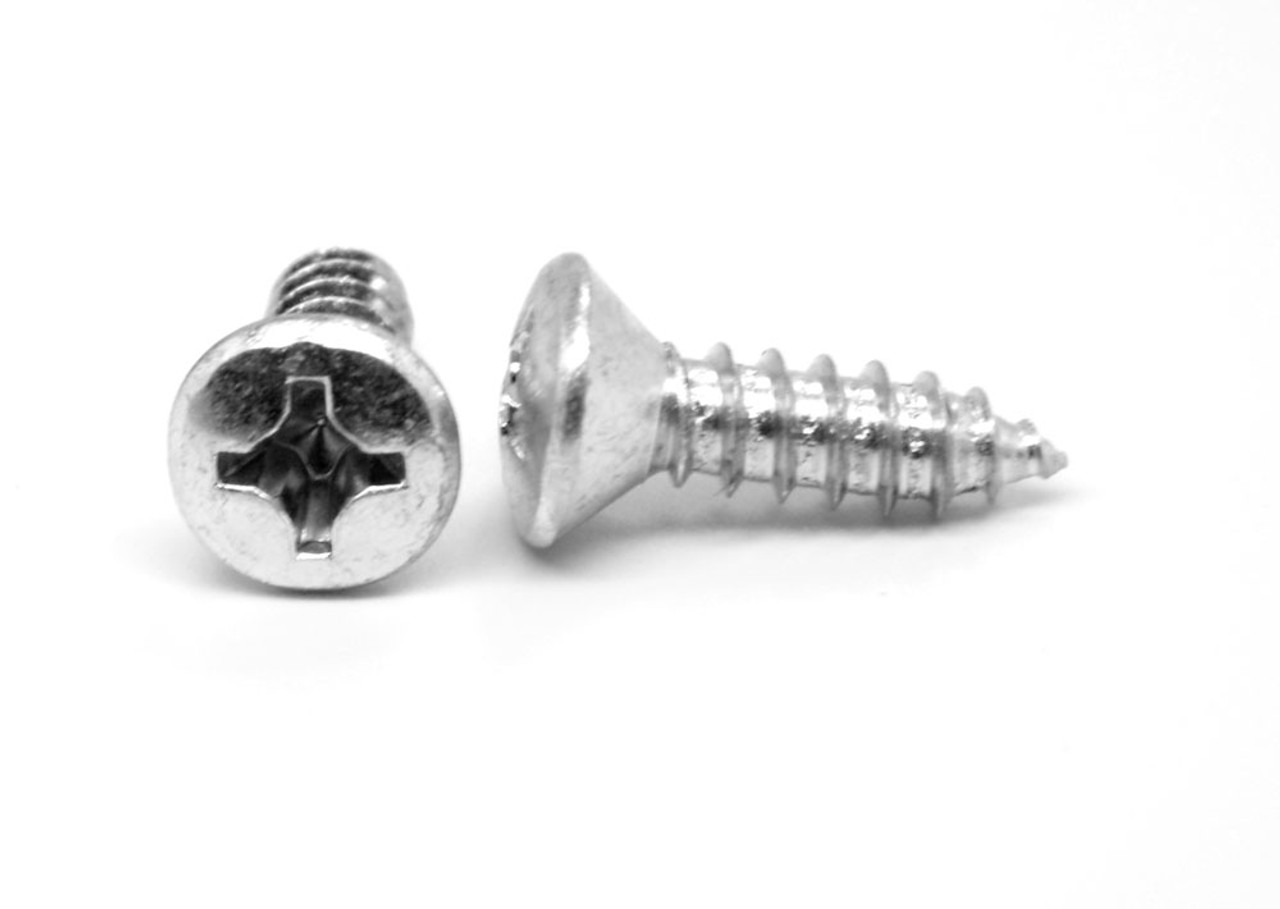 #8-18 x 7/8" (FT) Sheet Metal Screw Phillips Oval Head Type AB Low Carbon Steel Zinc Plated