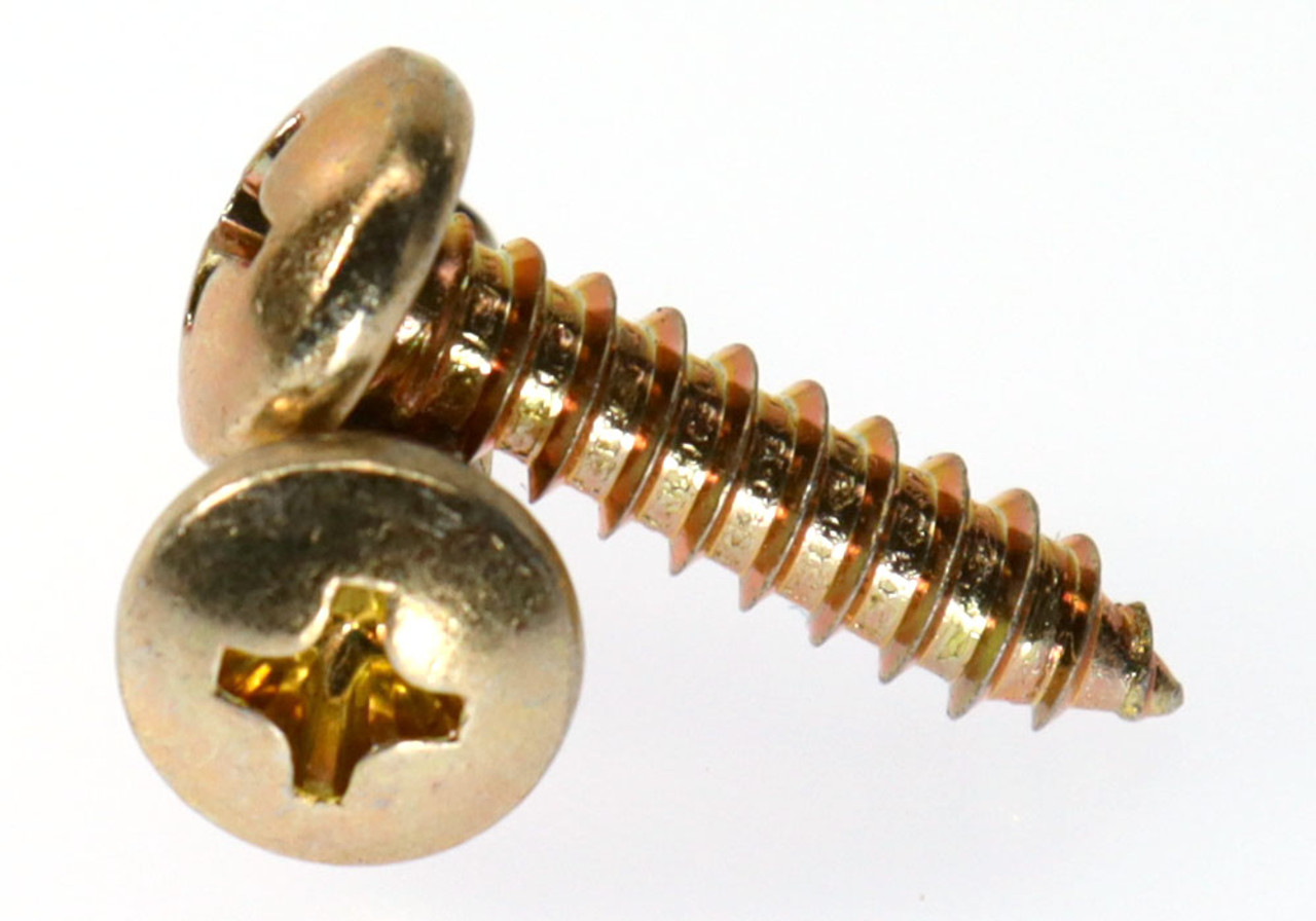 #10-16 x 3/8" (FT) Sheet Metal Screw Phillips Pan Head Type AB Low Carbon Steel Yellow Zinc Plated
