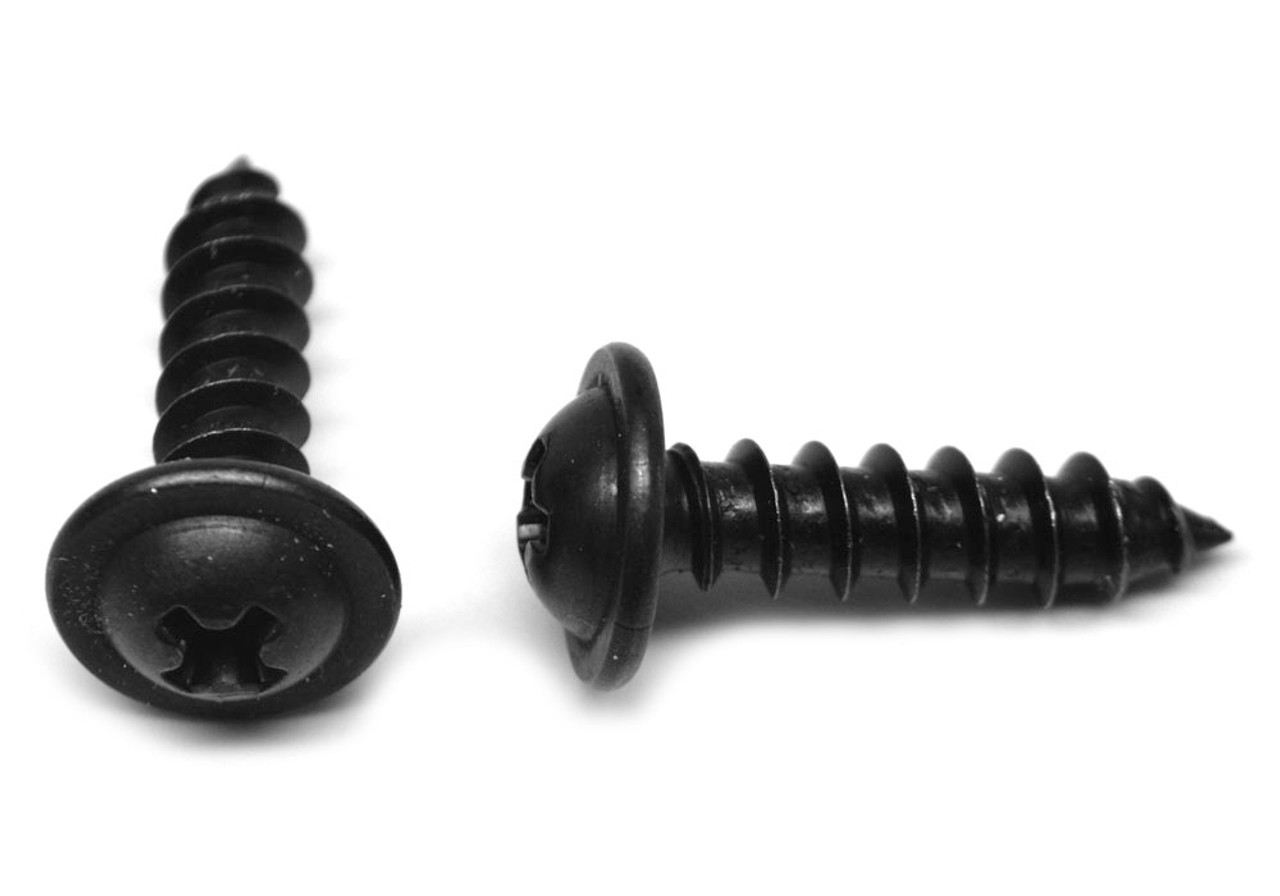 #12-11 x 1/2" (FT) Sheet Metal Screw Phillips Round Washer Head Type A Low Carbon Steel Black Oxide