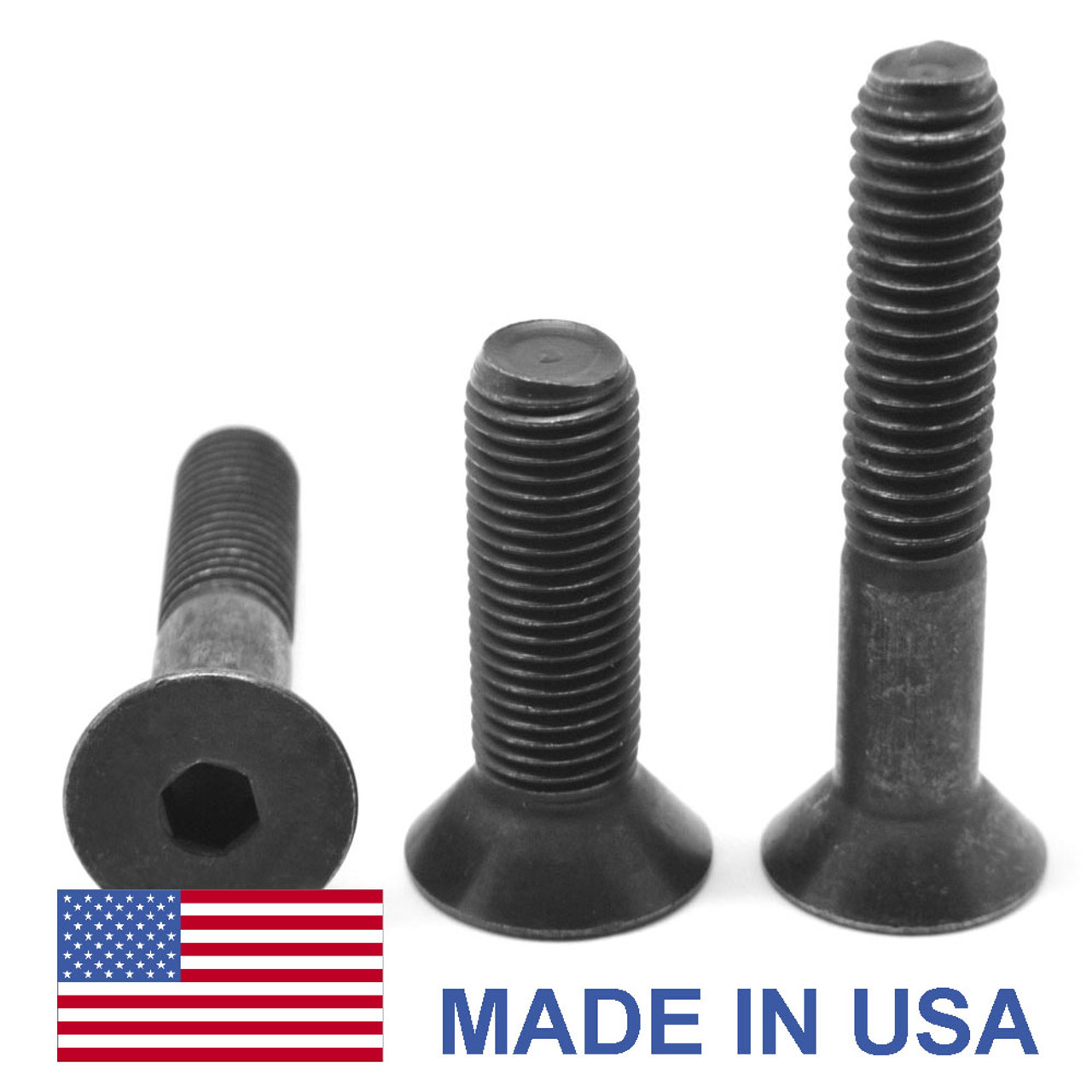 M4 x 0.70 x 25 MM Coarse Thread Socket Flat Head Cap Screw - USA Alloy Steel Thermal Black Oxide