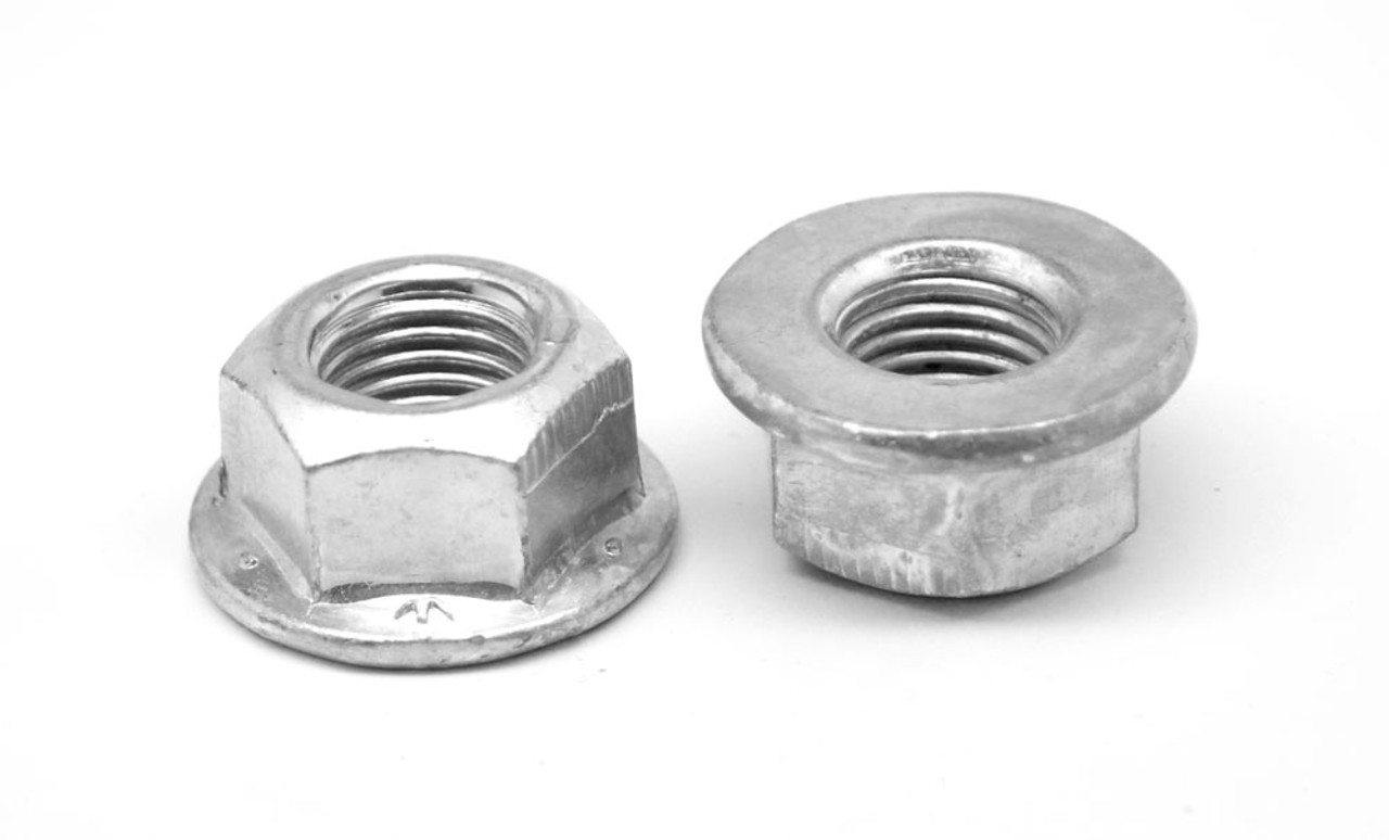 3/8-16 Coarse Thread Grade F Stover All Metal Flange Locknut Medium Carbon Steel Zinc Plated