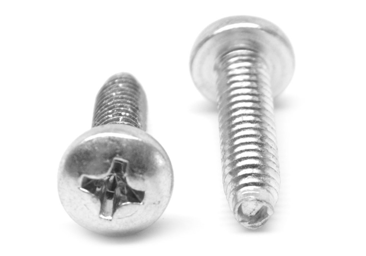 #10-32 x 1/2" (FT) Fine Thread Taptite?-Alternative Thread Rolling Screw Phillips Pan Head Stainless Steel 18-8 Wax