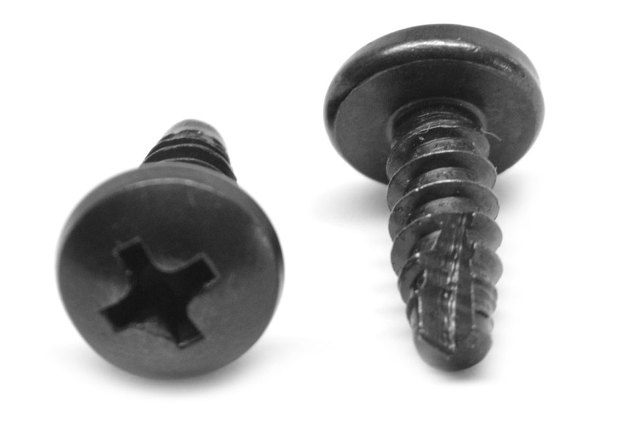 #10-16 x 1/2" (FT) Thread Cutting Screw Phillips Pan Head Type 25 Low Carbon Steel Black Oxide