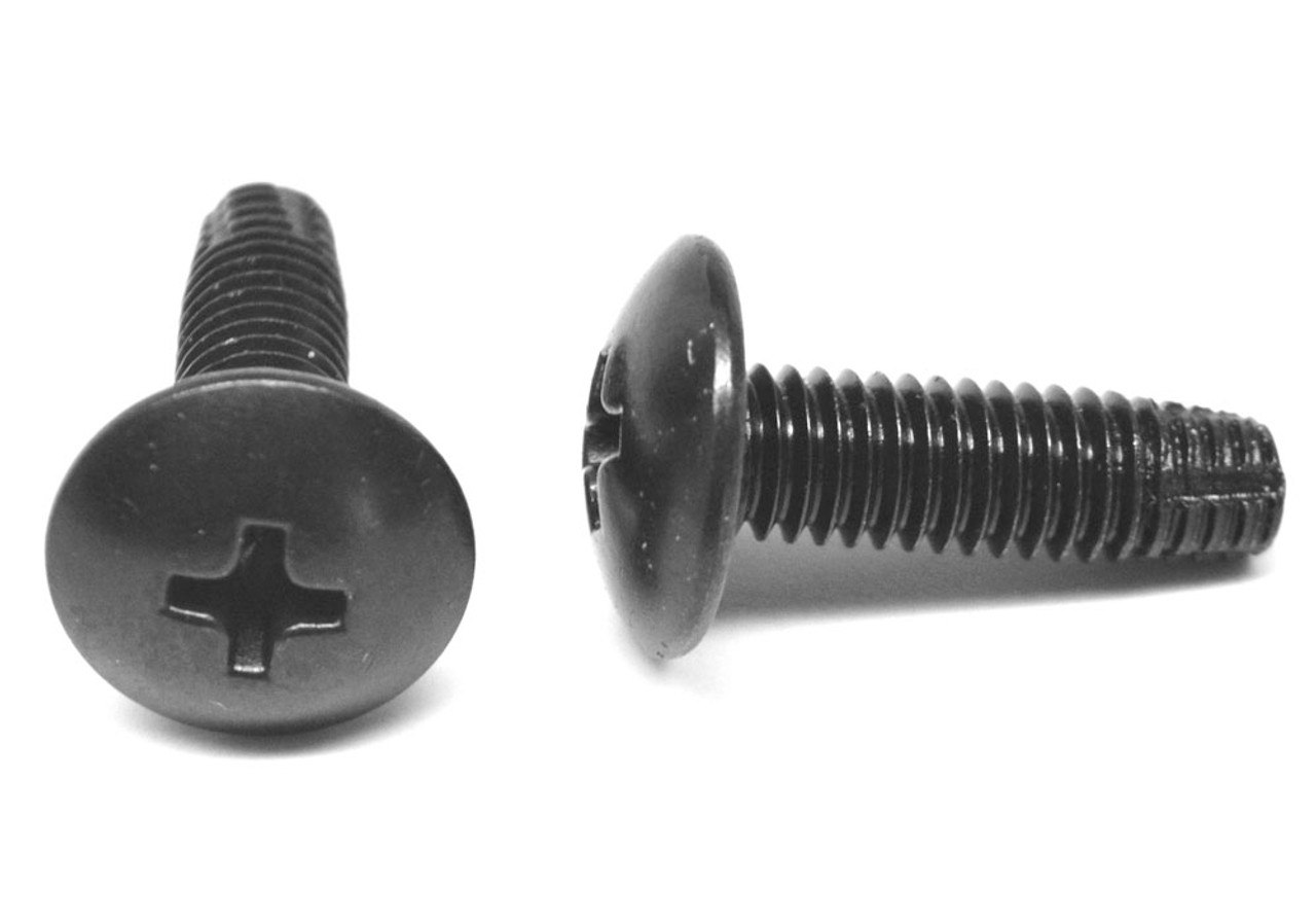 #10-32 x 1/2" (FT) Fine Thread Thread Cutting Screw Phillips Truss Head Type F Low Carbon Steel Black Oxide