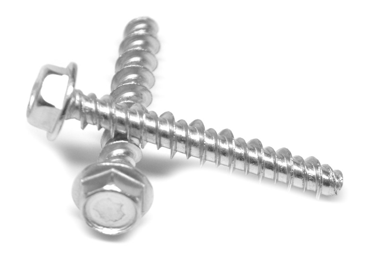 1/4-15 x 1 Thread Cutting Screw Hi-Low Hex Washer Head Stainless Steel 18-8