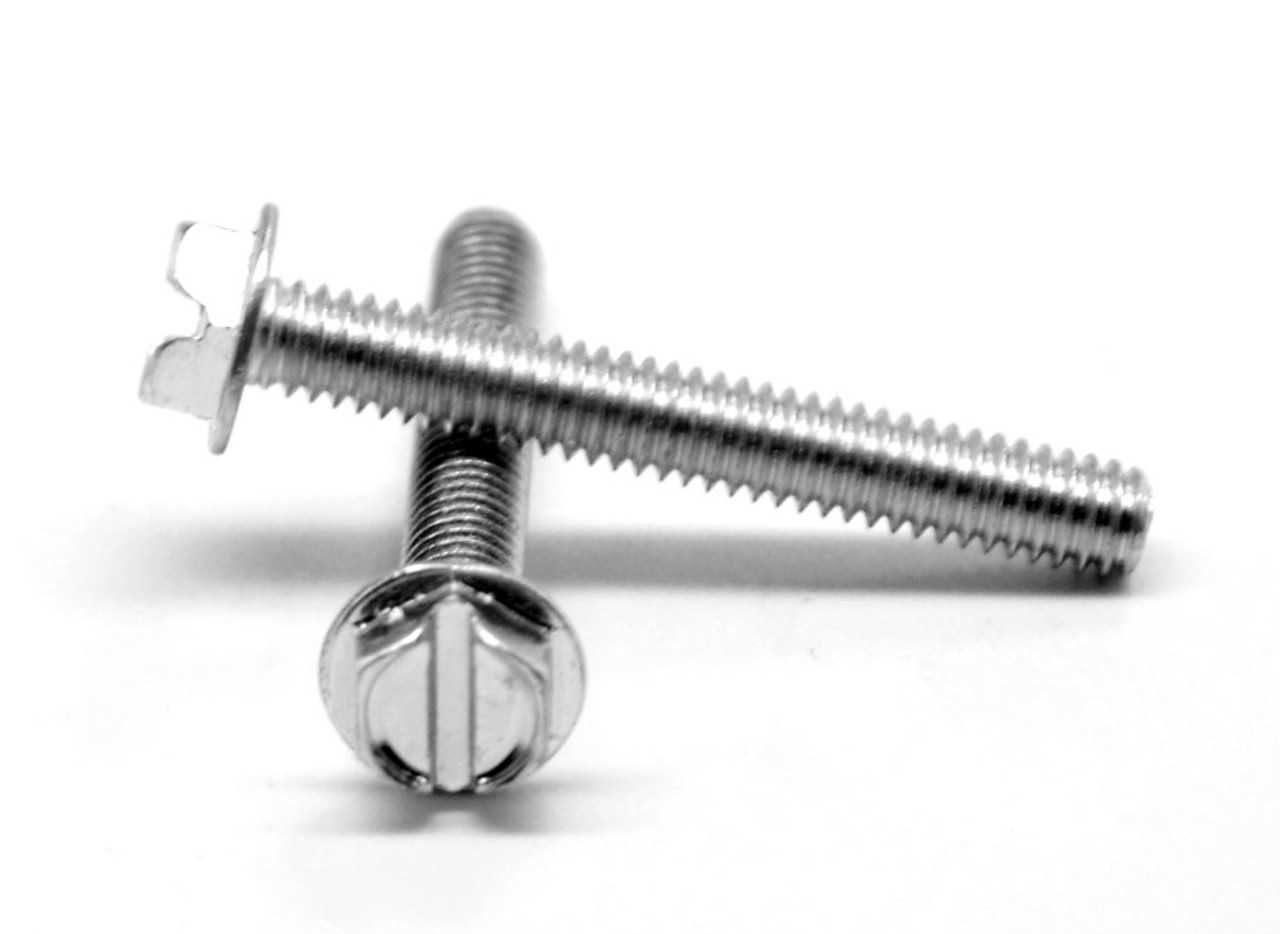 #10-24 x 2 1/2" (FT) Coarse Thread Machine Screw Slotted Hex Washer Head Stainless Steel 18-8