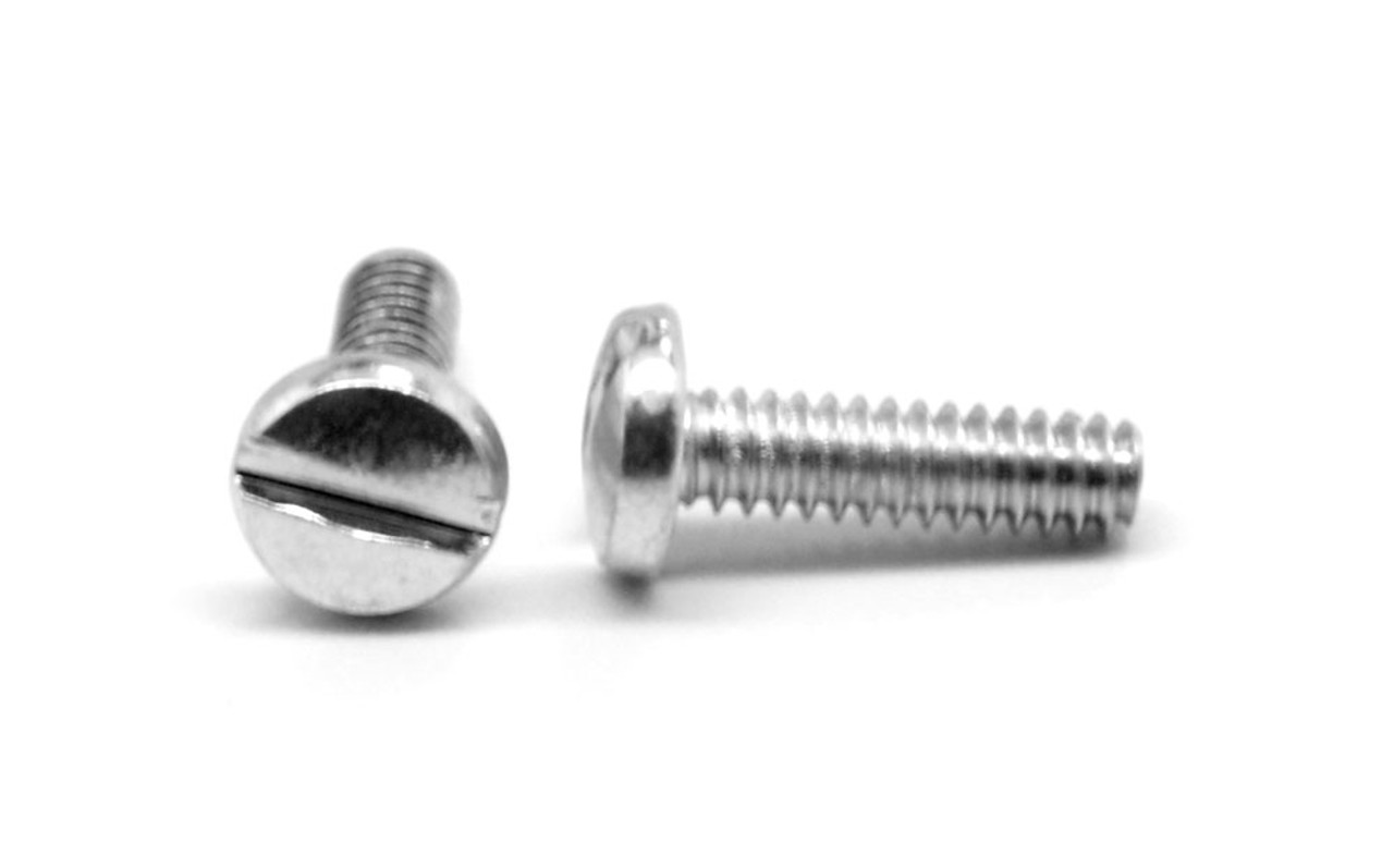 M3 x 0.50 x 18 MM (FT) Coarse Thread DIN 85 Machine Screw Slotted Pan Head Stainless Steel 18-8