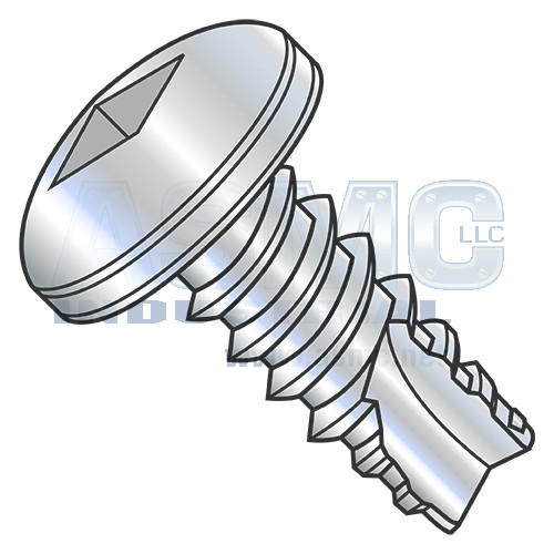 6-20X1/4 Square Drive Pan Thread Cutting Screw Type 25 Fully Threaded Zinc And Bake