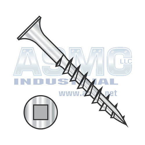 12-8X1 1/4 Bugle Square Drive Coarse Thread Type 17 Point Deck Screw 18-8 Stainless Steel