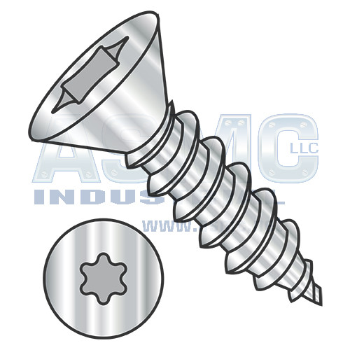 8-18X1/2 6 Lobe Flat Self Tapping Screw Type A B Fully Threaded 18 8 Stainless Steel