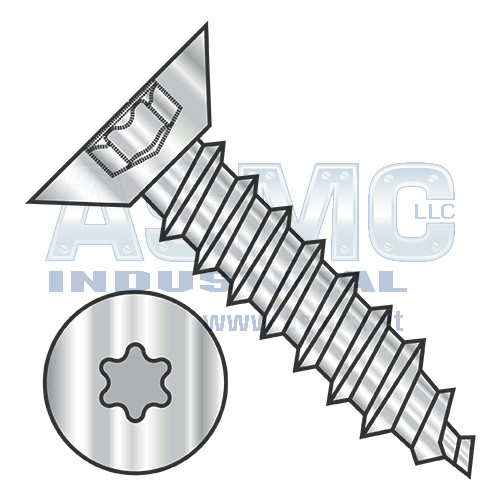 10-16X1/2 Six Lobe Flat Undercut Self Tap Screw Type A B Full Thread 18 8 Stainless Steel