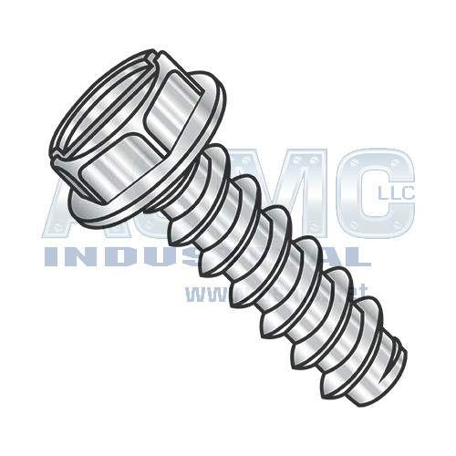 1/4-14X1/2 Slotted Indented Hex Washer Self Tapping Screw Type B Fully Thread 18 8 Stainles