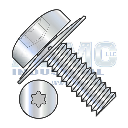 1/4-20X1 6 Lobe Pan Square Cone Sems Fully Threaded Zinc Bake