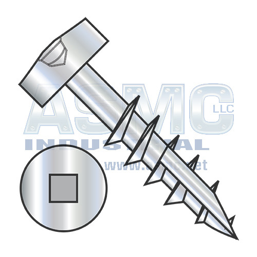 7-12X1 1/4 Square Modified Pan Pocket Face Frame Coarse Thred Type17 Partial Thrd Zinc Bake