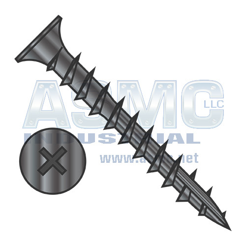 5-14X5/8 Phil Flat No Nibs Deep Thread Wood Screw Type 17 Full Thread Black Oxide