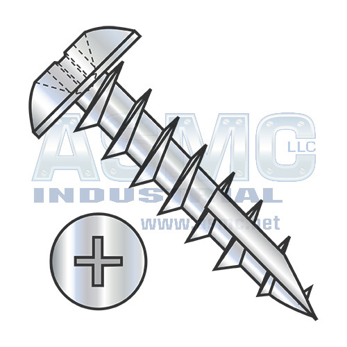 8-11X5/8 Phillips Truss Deep Thread Wood Screw Full Thread Type 17 Zinc Bake