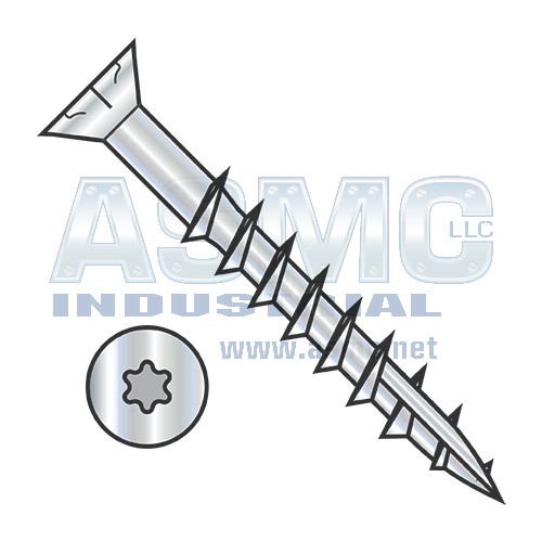 10X6 6 Lobe Flat Nibs Deck Screw Type 17 2/3 Thread Zinc Bake 1,000HR Salt Spray