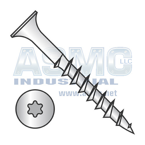 8X1 1/4 6 Lobe Bugle Head Coarse Thread Sharp Point Deck Screw Dacrotized