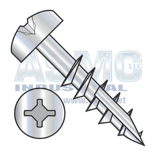 10-9X1 1/4 Square Phil Drive Pan Deep Thread Wood Screw 2/3 Thread Type 17 Zinc Bake