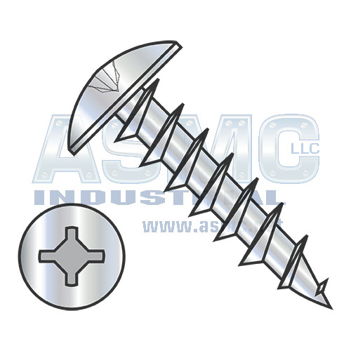8-11X7/16 Square Phillips Drive #6 Truss Head Deep Thread Wood Screw Full Thread Zinc Bake
