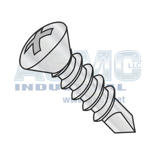 10-16X3/4 Phil Oval Self Drill Screw Full Thread Zinc Nickel Bake 1,000 hours Salt Spray