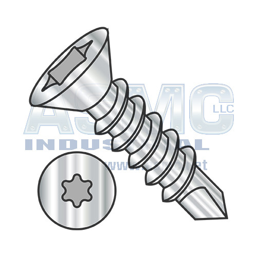 12-14X3 6 Lobe Flat Self Drilling Screw Fully Threaded 18 8 Stainless Steel