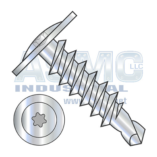 8-18X1 1/2 6 Lobe Modified Truss head Self Drilling Screw Full Thread Zinc and Bake