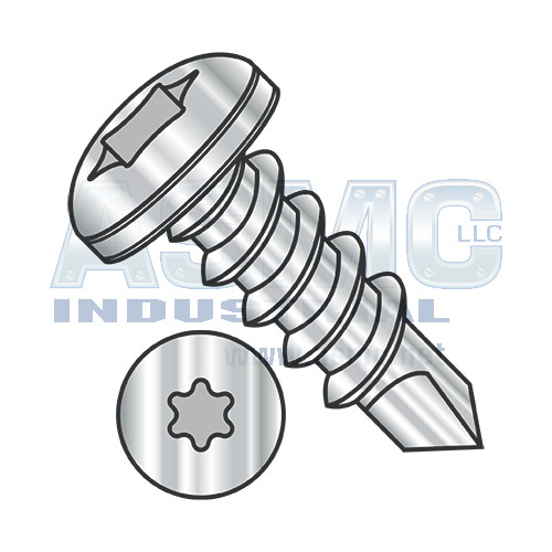 12-14X3/4 6 Lobe Pan Full Thread Self Drilling Screw 410 Stainless Steel
