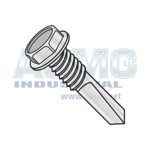 12-24X1 1/2 Unslot Hexwasher Self Drill Machine Screw #5 Point ZincBake 1000hours Salt Spray