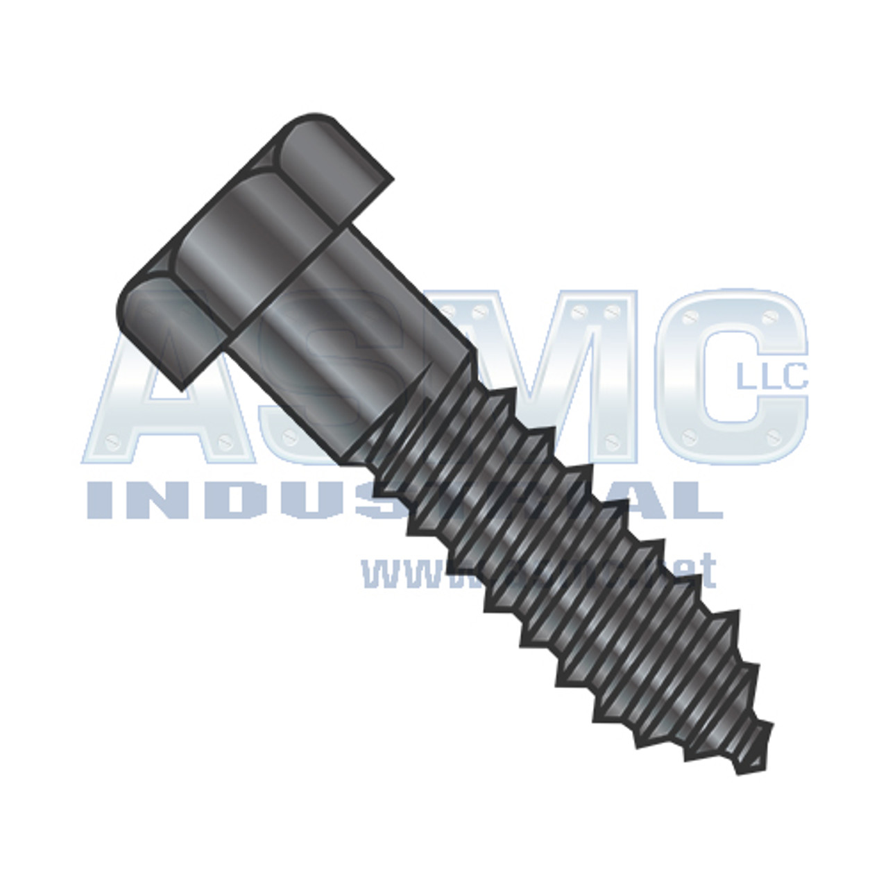 3/8X1 Hex Lag Screw Gimlet Point Black Oxide