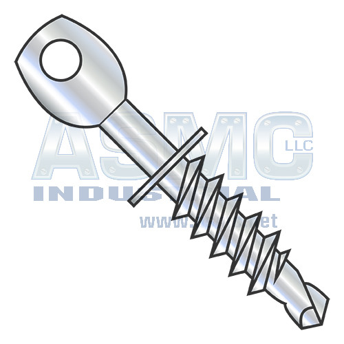 1/4X2 Acoustical Eye Lag Self Drilling Screw Point Steel Zinc