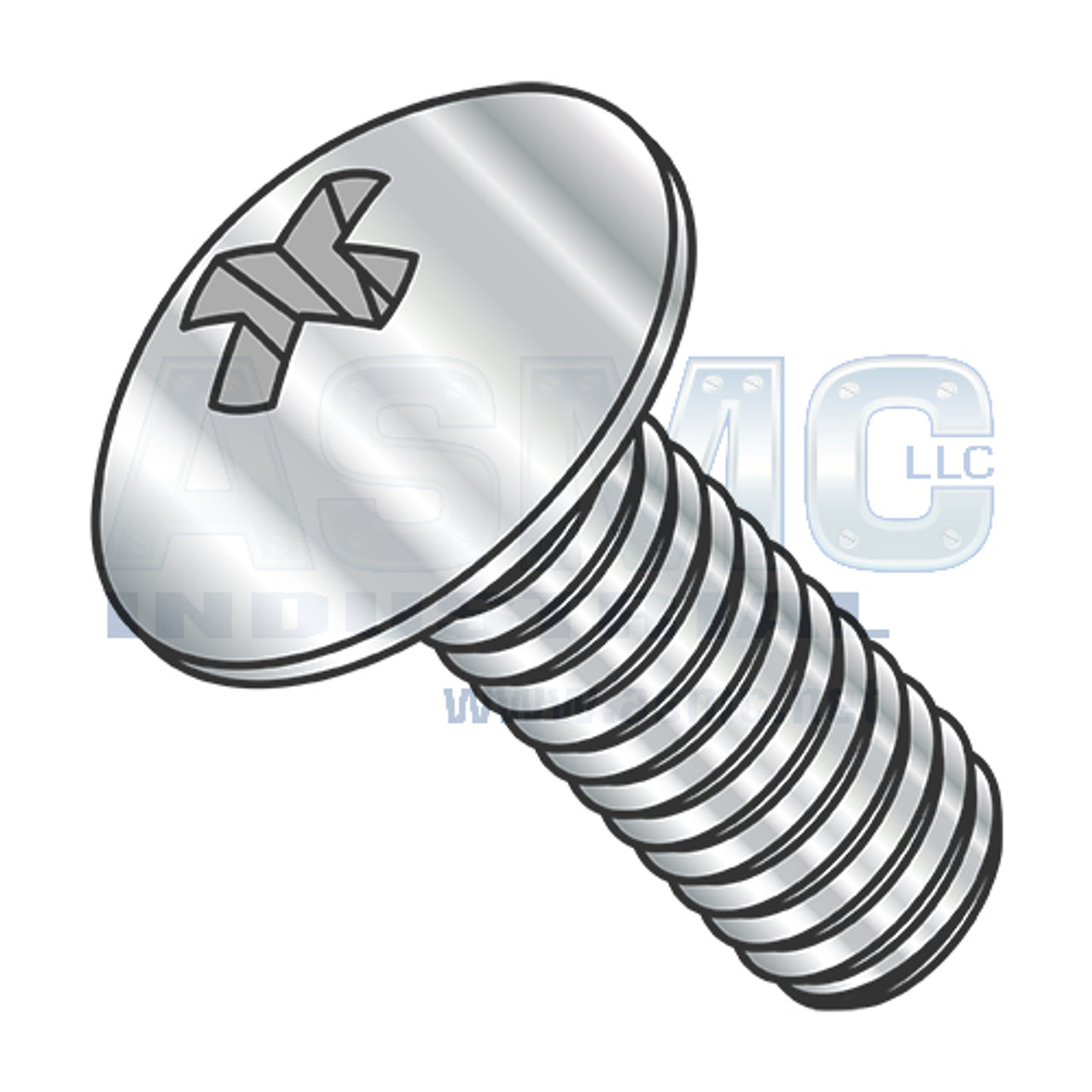 12-24X1/2 Phillips Truss Machine Screw Fully Threaded Full Contour 18-8 Stainless Steel