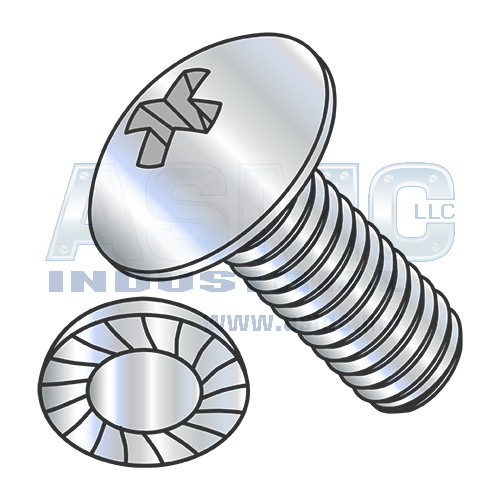 5/16-18X3/4 Phillips Truss Serrated Full Contour Machine Screw Fully Threaded Zinc