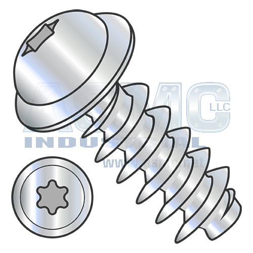 M3.5-1.57X10 Metric 6 Lobe Round Washer PT Alternative Fully Threaded Zinc & Bake