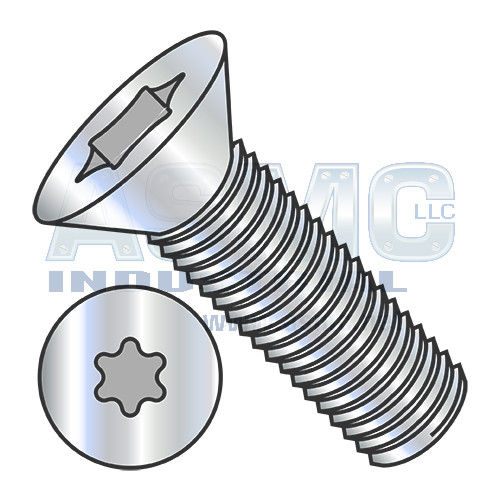 2-56X1/2 6 Lobe Flat Machine Screw Fully Threaded Zinc