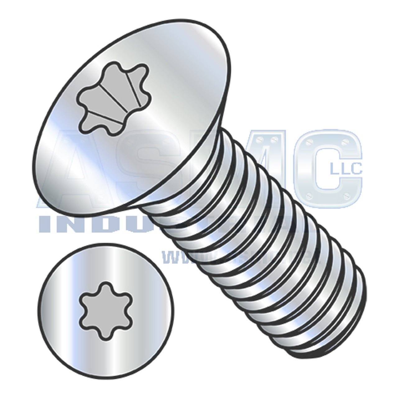 10-32X1/2 6 Lobe Oval Head Machine Screw Fully Threaded Zinc