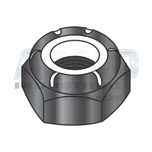 12-24 NTE Thin Pattern Nylon Insert Hex Lock Nut Black Zinc