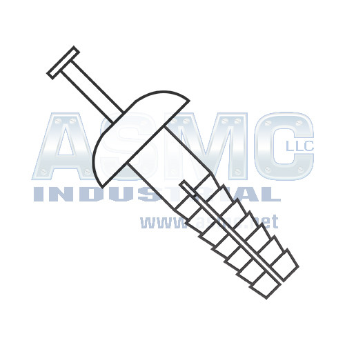 1/4X1 1/2 Two Piece Nylon Anchor Rivet Mushroom Head Nylon Pin White