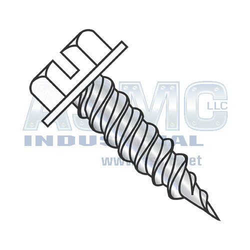 8-15X1/2 Slot Ind Hexwash 1/4" Across Flat F/T Self Piercing Zinc & White Painted Heads