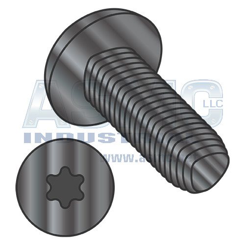 1/4-20X5/8 6 Lobe Pan Taptite Alternate Thread Rolling Screw Full Thred Black Zinc Bake Wax