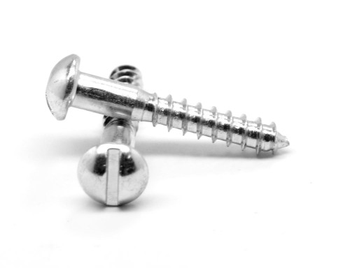 #2 x 5/8" Wood Screw Slotted Round Head Low Carbon Steel Zinc Plated