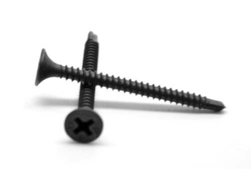#6-20 x 1 1/4" BSD Thread Self Drilling Screw Phillips Bugle Head #2 Point Low Carbon Steel Black Phosphate and Oil