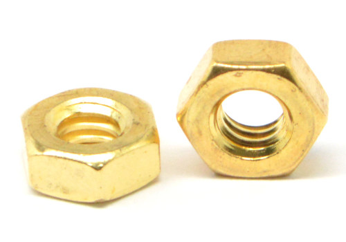 1/4"-20 Coarse Thread Hex Machine Screw Nut Brass