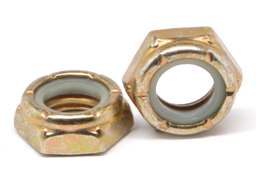 5/16"-18 Coarse Thread Grade A Nyloc (Nylon Insert Locknut) NTE Thin Low Carbon Steel Yellow Zinc Plated