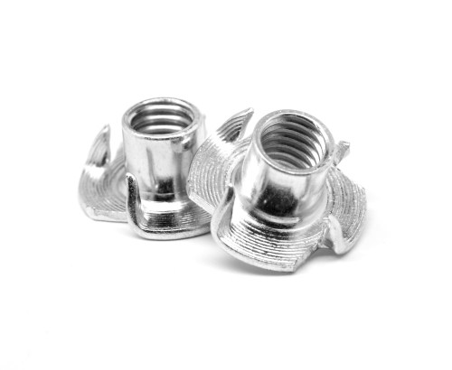 5/16"-18 x 3/8" Coarse Thread Tee Nut 4 Prong Low Carbon Steel Zinc Plated