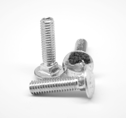 #10-24 x 3 1/2" (FT) Coarse Thread A307 Grade A Carriage Bolt Low Carbon Steel Zinc Plated