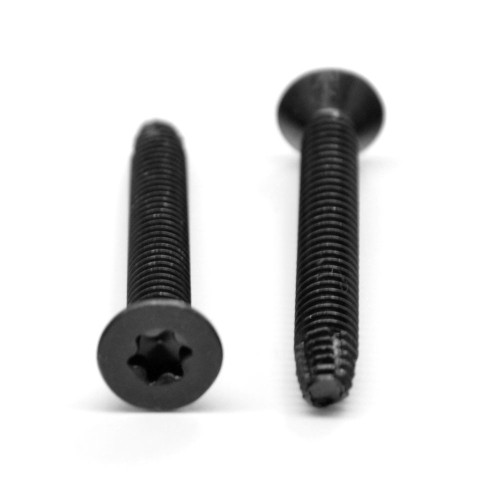 5/16"-18 x 2 1/2" (FT) Coarse Thread Floorboard Thread Cutting Screw 6 Lobe Flat Head Type F Low Carbon Steel Black Phosphate and Oil