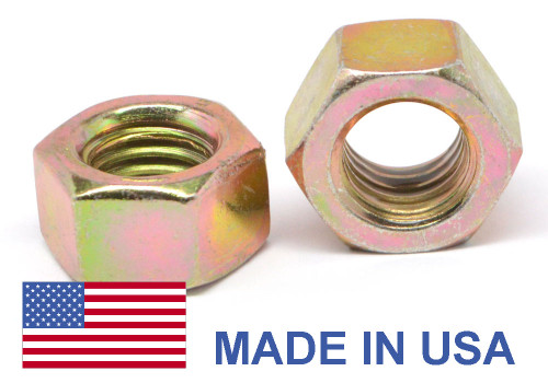 7/8"-9 Coarse Thread Grade 9 Finished Hex Nut L9 - USA Alloy Steel Yellow Cad Plated / Wax