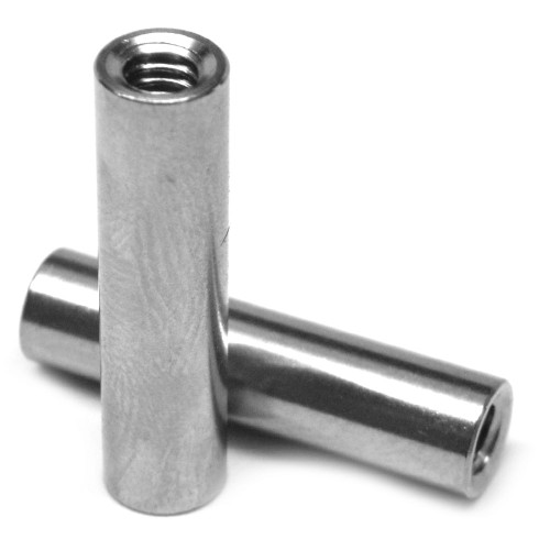 #4-40 x 7/8" x 1/4" OD Coarse Thread Round Female Standoff Brass Nickel Plated